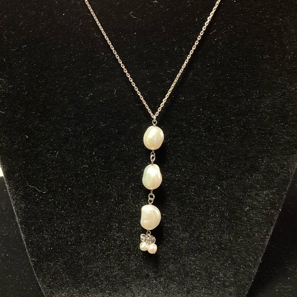 Freshwater Pearls. Necklace & Earrings set 925 silver. - Picture 2 of 5